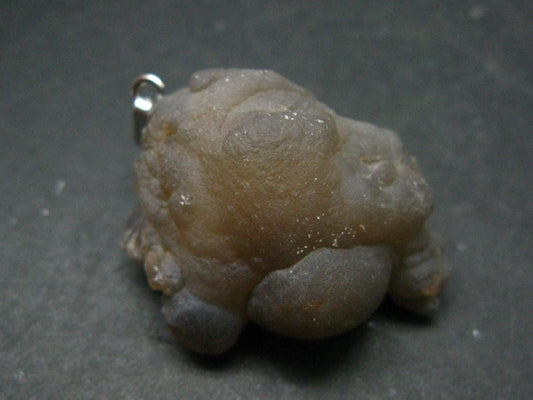 Truffle Chalcedony!! Spheroidal Chalcedony Nodules Crystal Silver Pendant From Morocco - 1.6"