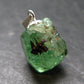 Tsavorite Gem Green Garnet Sterling Silver Pendant From Tanzania - 0.8" - 3.0 Grams