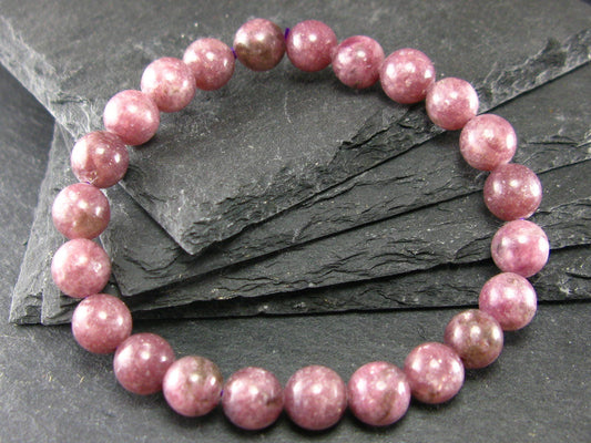 Lepidolite Genuine Bracelet ~ 7 Inches ~ 8mm Round Beads