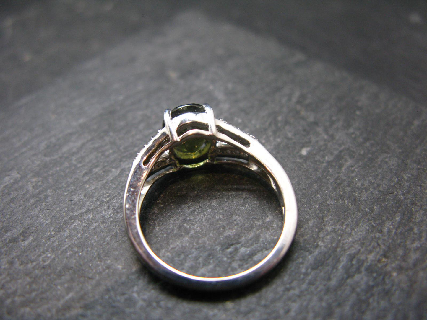 Moldavite Sterling Silver Ring From Czech Republic - Size 7.25 - 3.30 Grams