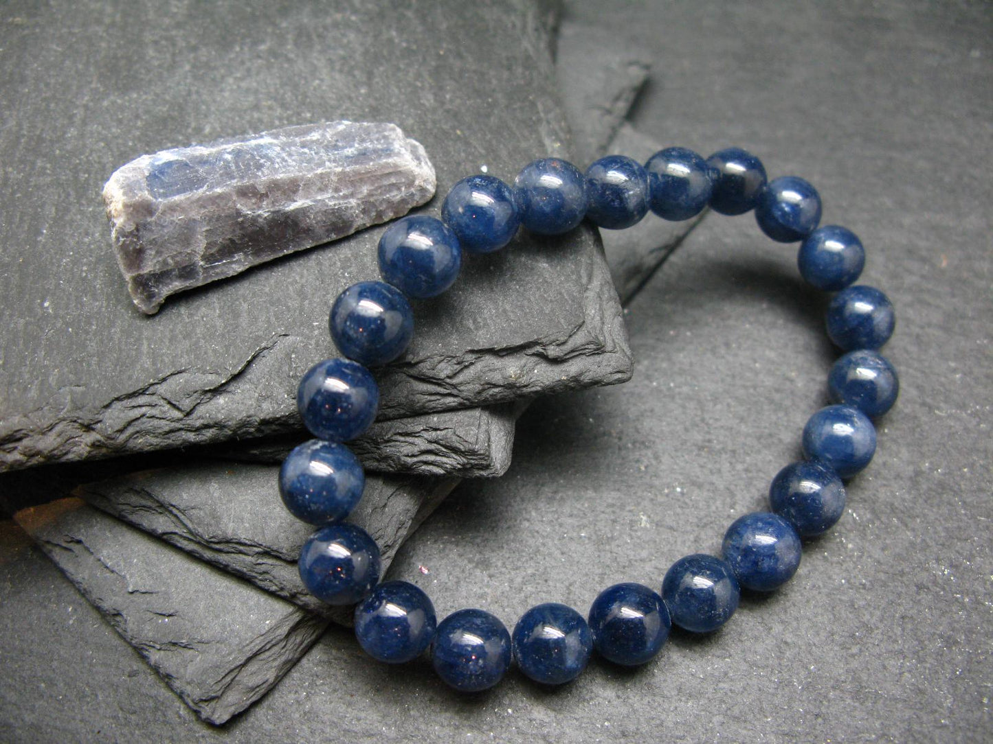 AAA Grade Gem Blue Sapphire Genuine Bracelet ~ 7 Inches ~ 8.5mm Round Beads