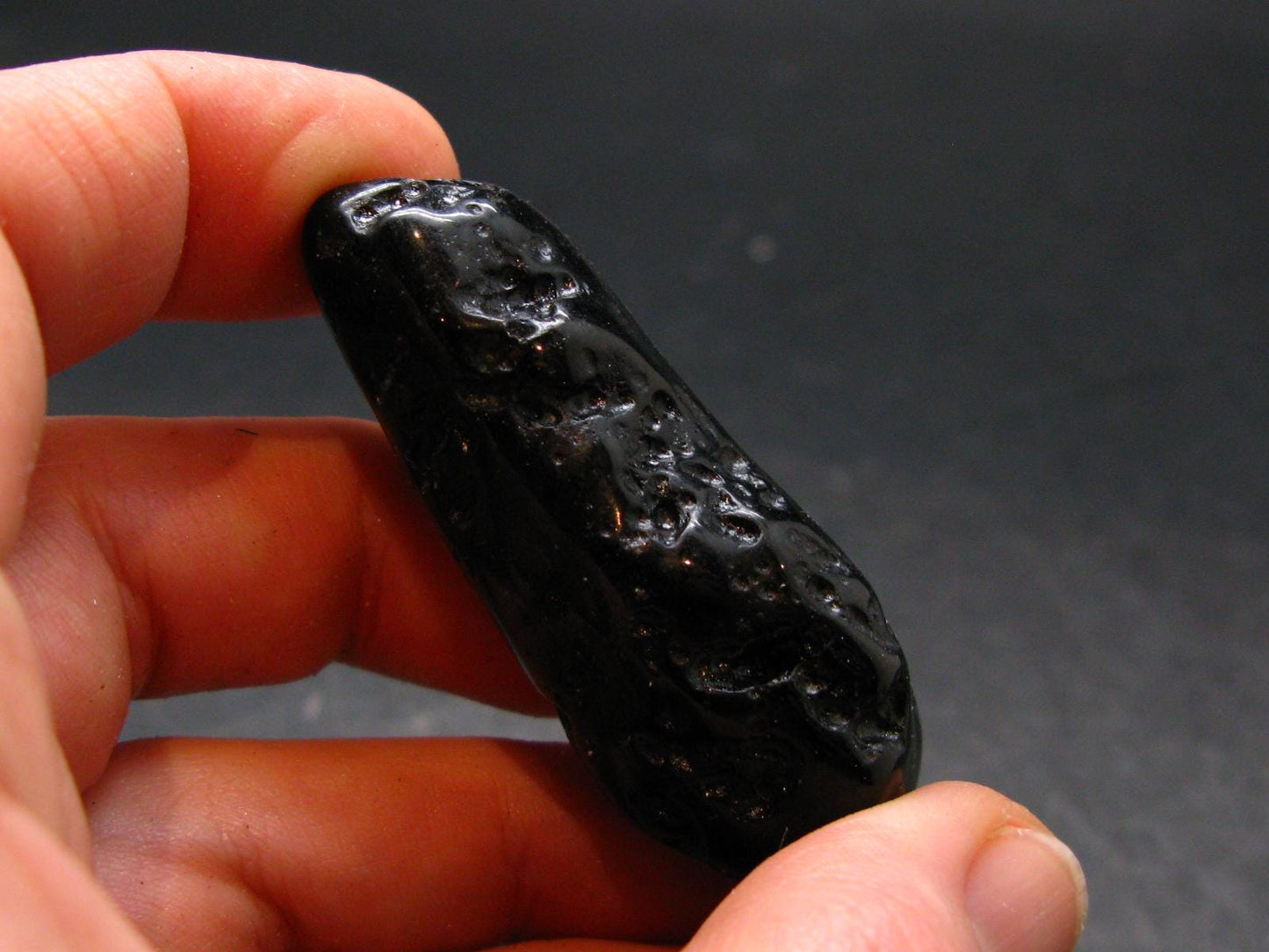 Rare Large Black Tibetan Tektite Tumbled Stone from Tibet - 2.0" - 24.39 Grams