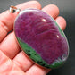 Ruby In Zoisite Silver Pendant from Tanzania - 3.3"