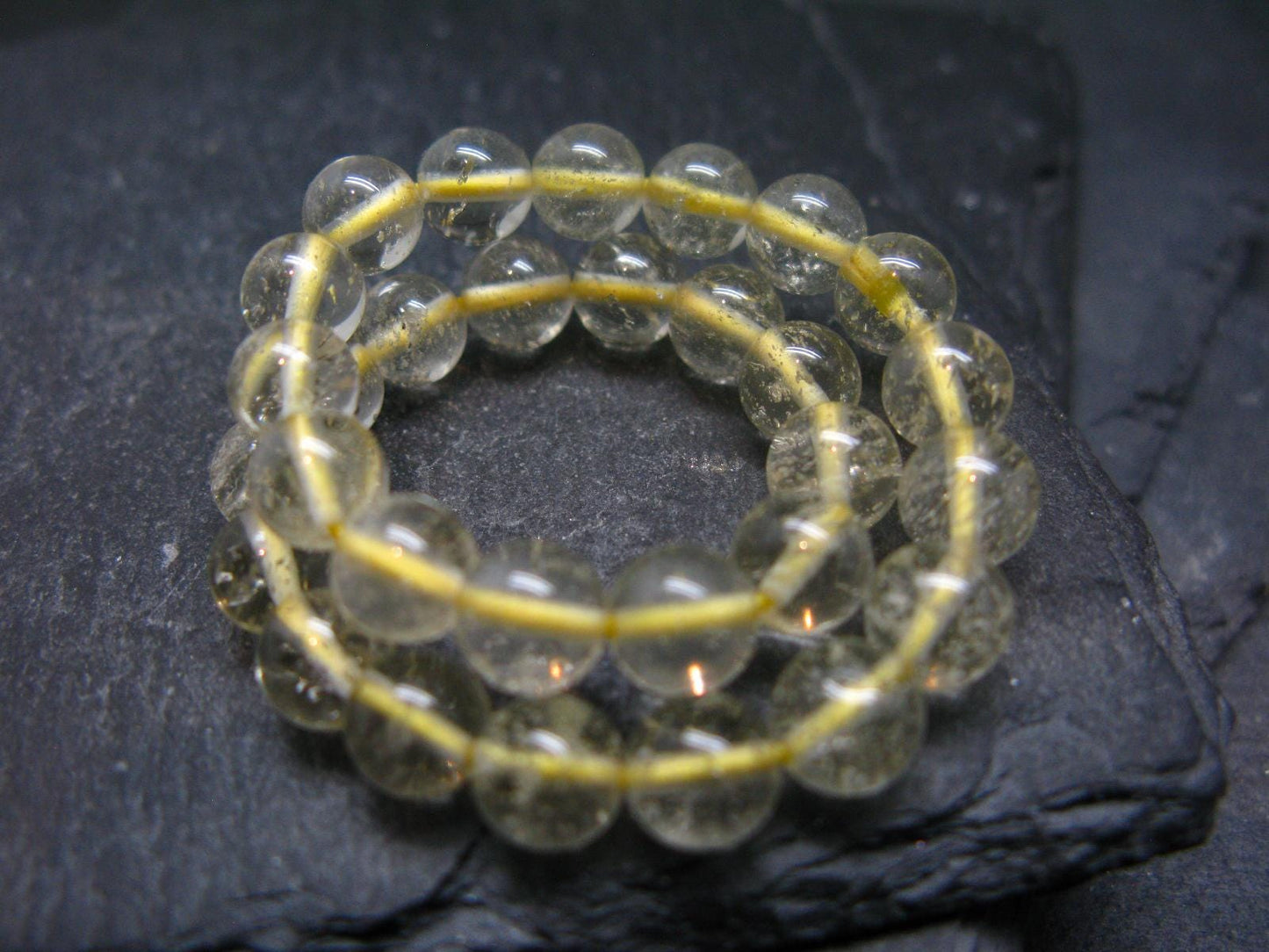 Libyan Tektite Glass Genuine Bracelet ~ 7 Inches ~ 6mm Round Beads