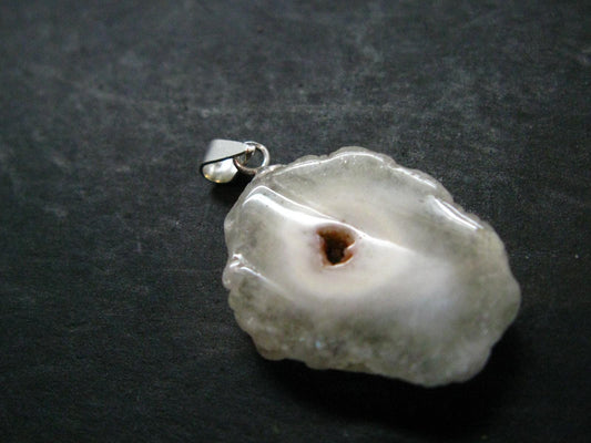 Anandalite Quartz Crystal Silver Pendant From India - 1.1" - 3.10 Grams
