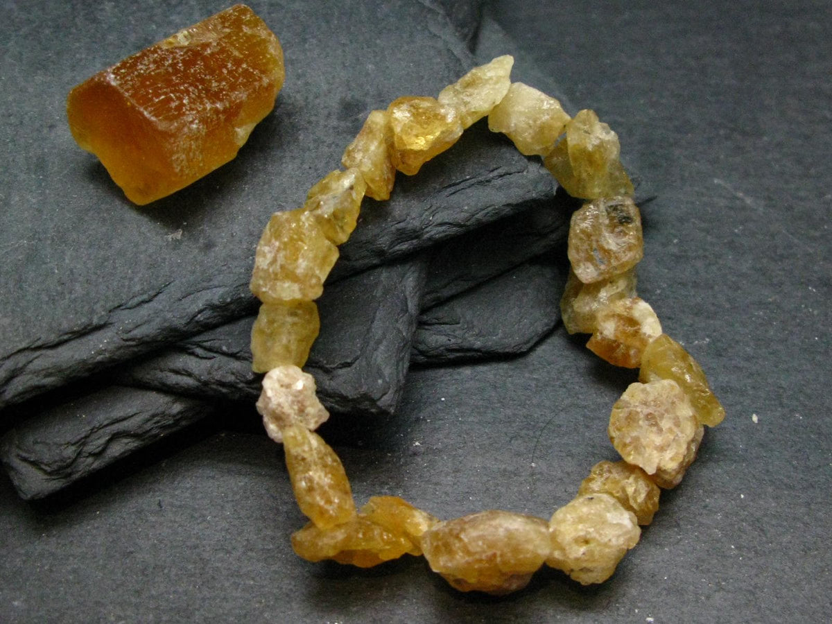 Heliodor Golden Beryl Genuine Bracelet ~ 7 Inches ~ 12mm Crystal Beads