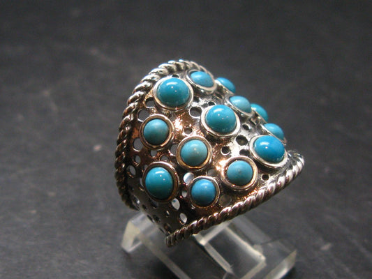 Genuine Turquoise Sterling Silver Ring - 9.48 Grams - Size 9.25