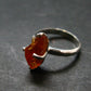 Fire Red Zincite Zinkite 925 Silver Ring from Poland - Size 5 - 2.66 Grams