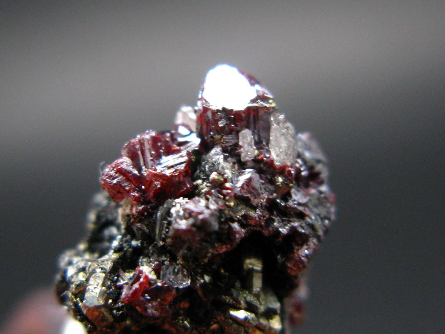 Rare Gem Proustite Cluster From Morocco - 0.7" - 2.20 Grams