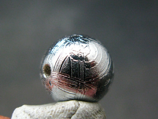 Muonionalusta Meteorite 12mm Round Bead from Sweden