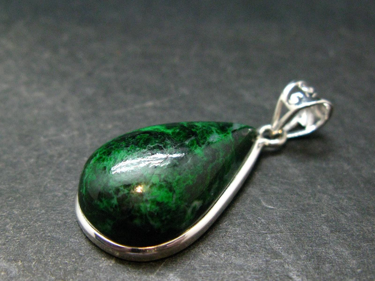 Extremely Rare Natural Maw Sit Sit Crystal Silver Pendant from Myanmar - 1.5" - 6.69 Grams