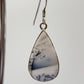 Elegant Moss Agate Teardrop Dangle Earrings – Natural Scenic Stone Jewelry