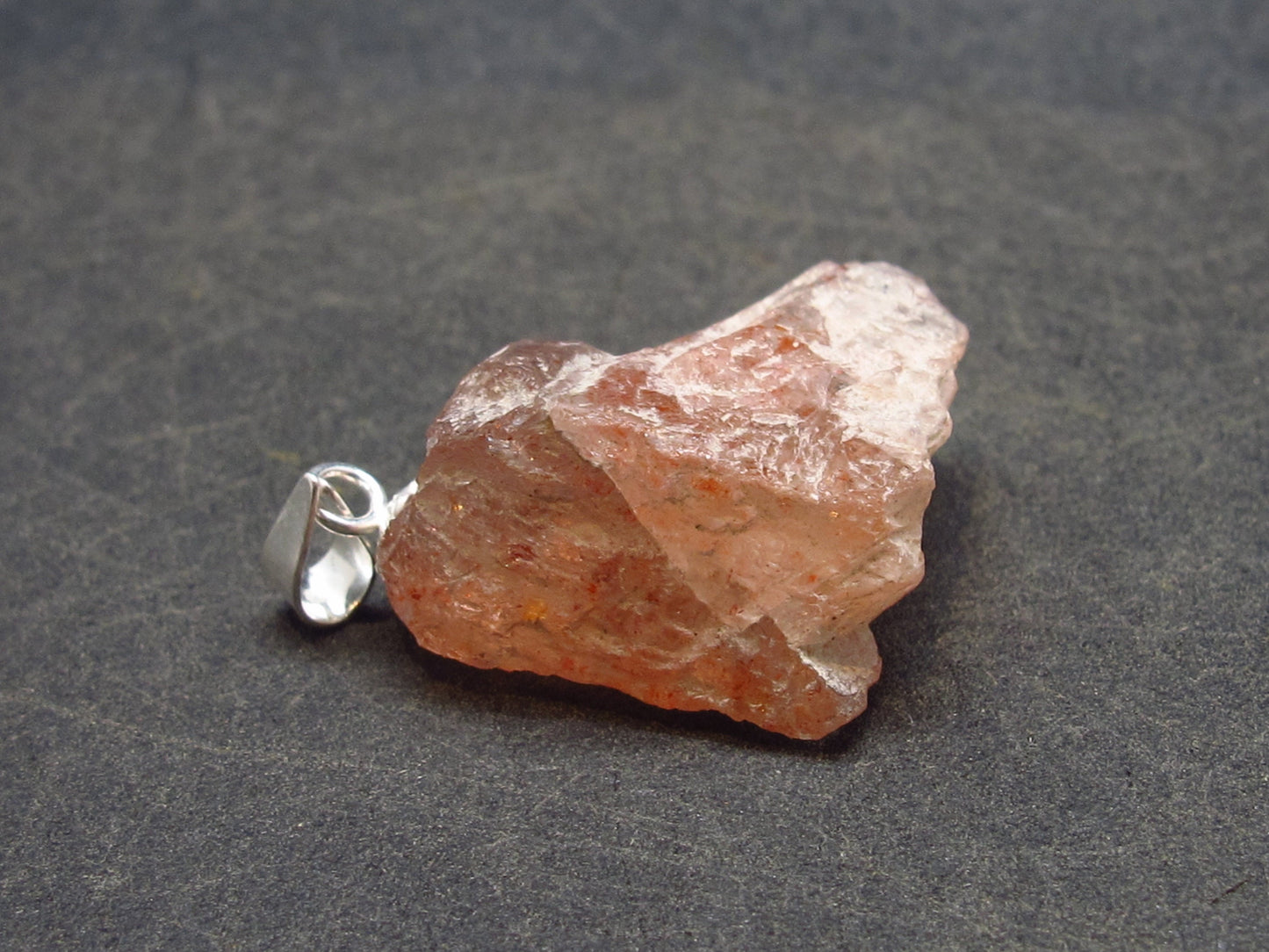 Romancing the Sunstone!! Raw Sunstone Silver Pendant From Tanzania - 1.0"
