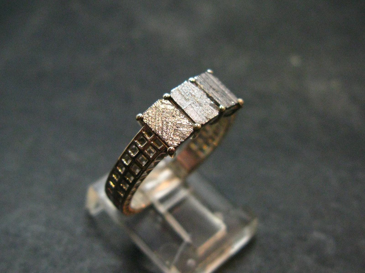 Muonionalusta Meteorite Sterling Silver Ring from Sweden - 3.36 Grams - Size 8