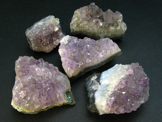 Most Popular Purple Gemstone!! Lot of Five Lavender Amethyst Cluster From Brazil