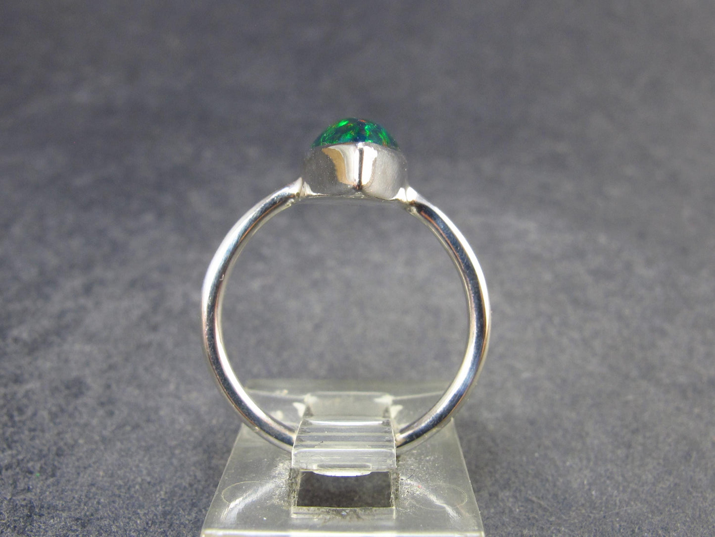 Rare Black Opal Sterling Silver Ring from Australia - Size 5.5 - 1.97 Grams