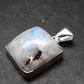 Natural Glow From Inside Moonstone Silver Plated Pendant - 1.2" - 5.78 Grams