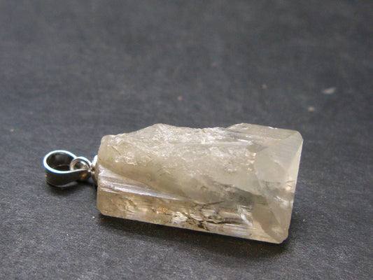 Nice Terminated Danburite Crystal Silver Pendant from Russia - 1.1" - 3.72 Grams