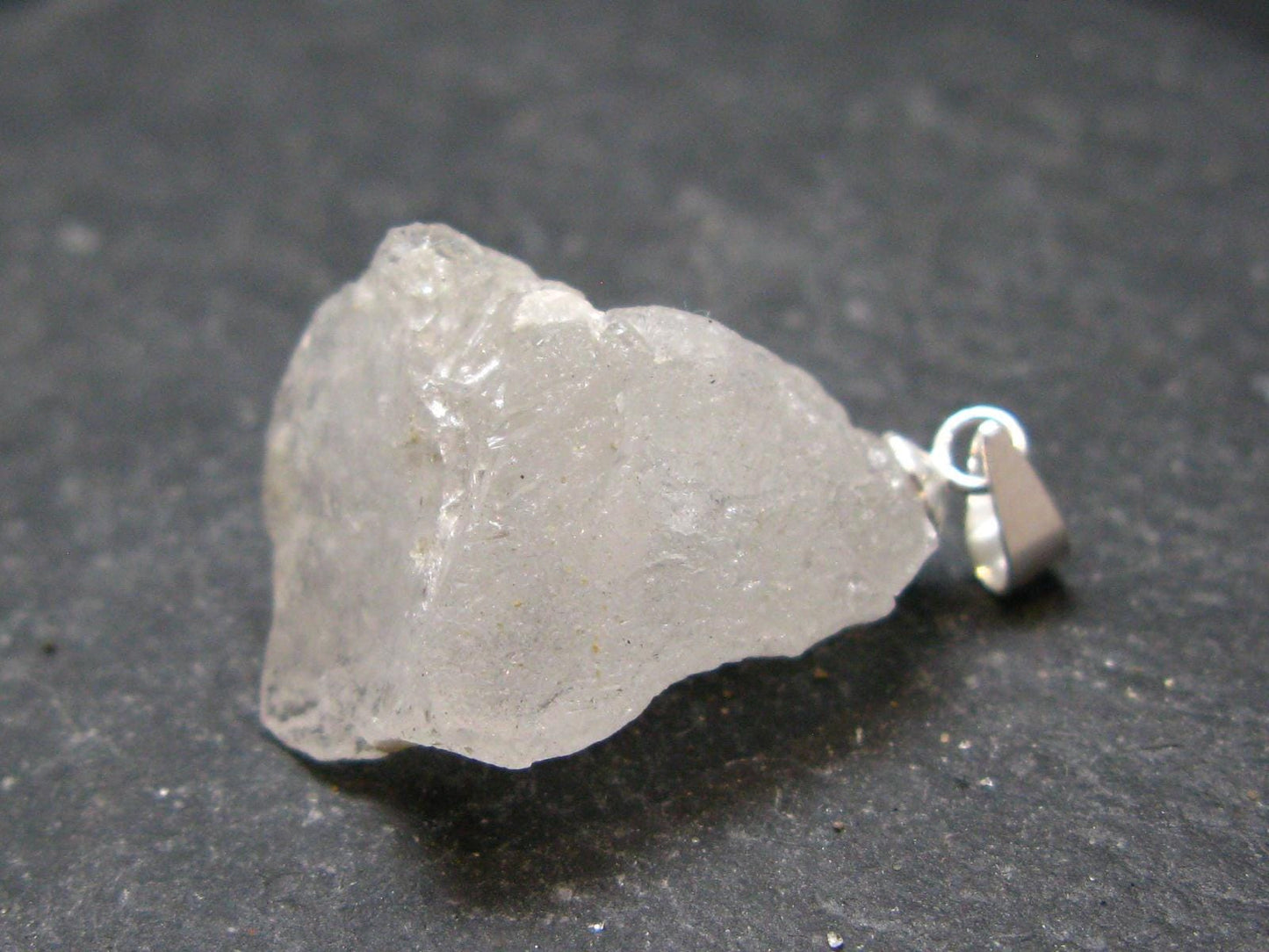 Gem Pollucite Polucite Crystal Silver Pendant from Pakistan - 1.1" - 4.72 Grams