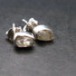 Gray Herderite Silver Stud Earrings from Africa - 0.6" - 1.0 Grams
