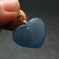 Lemurian Aquatine Blue Calcite Silver Heart Pendant from Argentina - 1.1" - 6.64 Grams