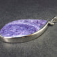 Lilac Stone!!! Stunning Silky Charoite Sterling Silver Pendant From Russia - 2.3" - 15.1 Grams