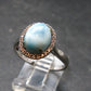 Larimar AAA Quality Sterling Silver Ring - Size 8.5 - 3.12 Grams