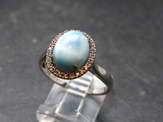 Larimar AAA Quality Sterling Silver Ring - Size 8.5 - 3.12 Grams