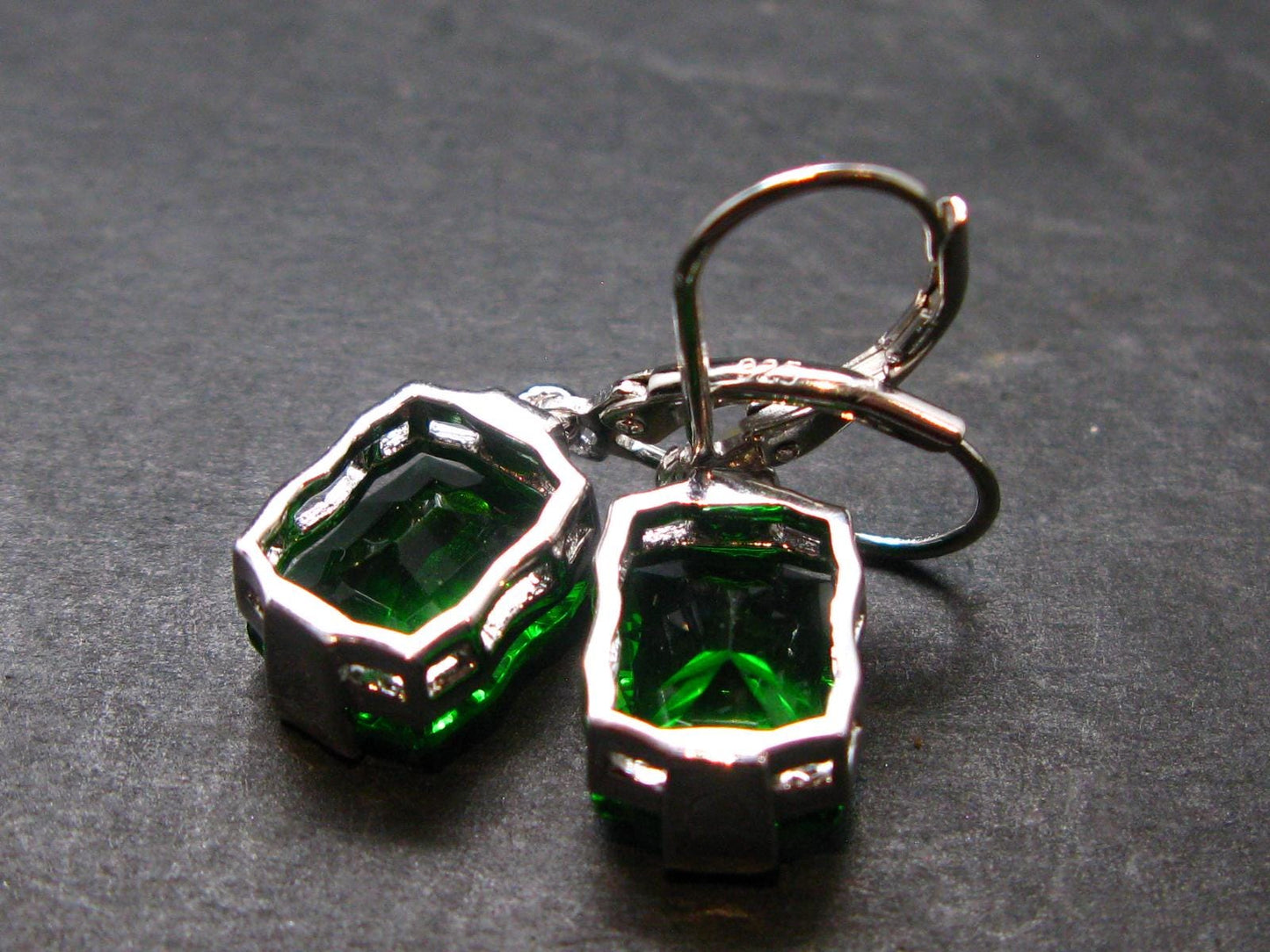 Helenite Gaia Stone Gem Sterling Silver Earrings From Washington - 4.5 Carats