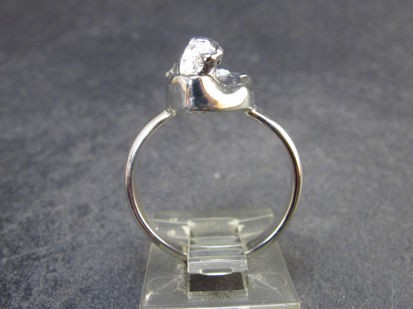 Large Meteorite Campo Del Cielo Sterling Silver Ring from Argentina - 3.98 Grams - Size 7