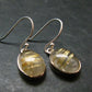 Rutilated Quartz Silver earrings From Brazil - 1.1"