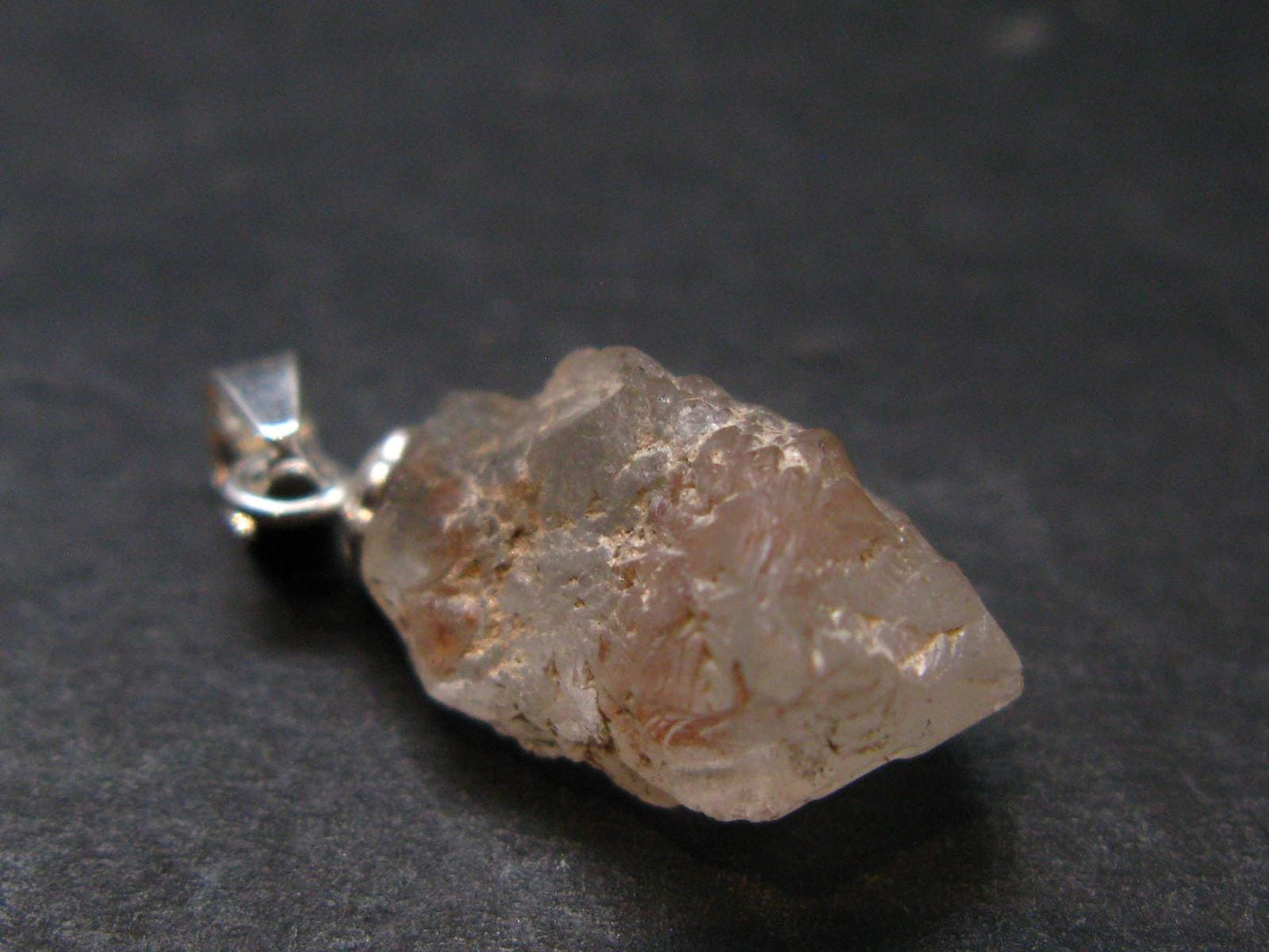 Rare Terminated Gemmy Nirvana (Pink Ice) Quartz Crystal Silver Pendant from the Himalayas - 0.8" - 1.5 Grams