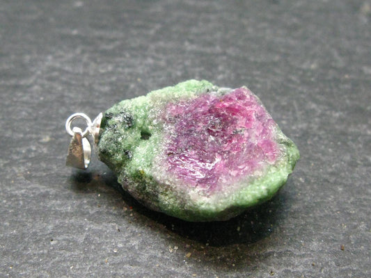 Ruby In Zoisite Silver Pendant from India - 1.1" - 6.46 Grams