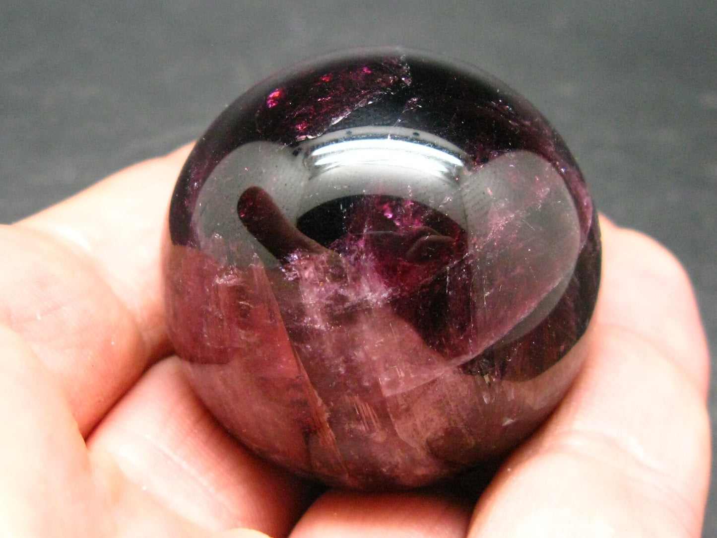Red Tourmaline Rubellite Sphere Ball From Russia - 1.6" - 94.29 Grams