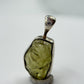 Chrysoberyl Raw Stone Pendant Green Yellow Gemstone Silver Crystal Pendant Natural Minimalist Jewelry Gift