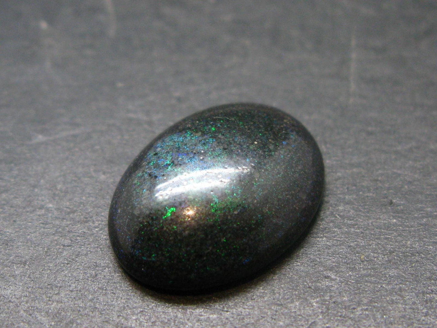 Fine Black Opal Cabochon from Australia - 0.7" - 2.08 Grams