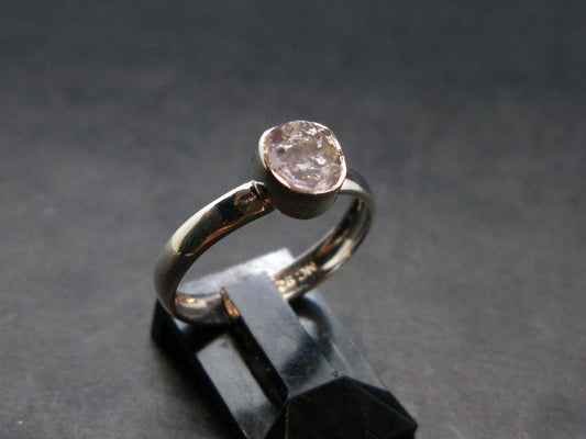 Gray Herderite Silver Ring from Africa - Size 7 - 1.84 Grams