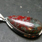 Crimson Cuprite w/ Chrysocola Silver Plated Pendant from Mexico - 1.9" - 9.87 Grams