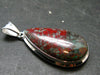 Crimson Cuprite w/ Chrysocola Silver Plated Pendant from Mexico - 1.9" - 9.87 Grams