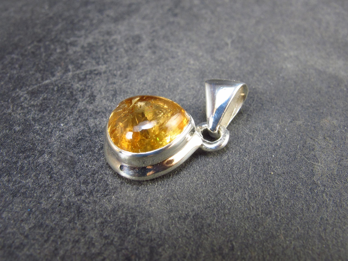 Imperial Topaz Crystal Silver Pendant from Brazil - 0.8" - 2.50 Grams