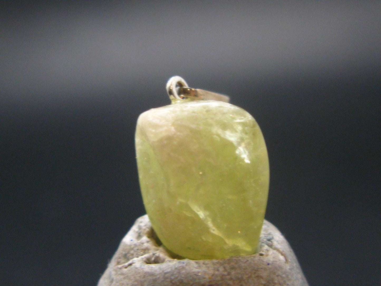 Brazilianite Crystal Silver Pendant From Brazil - 0.8" - 2.1 Grams