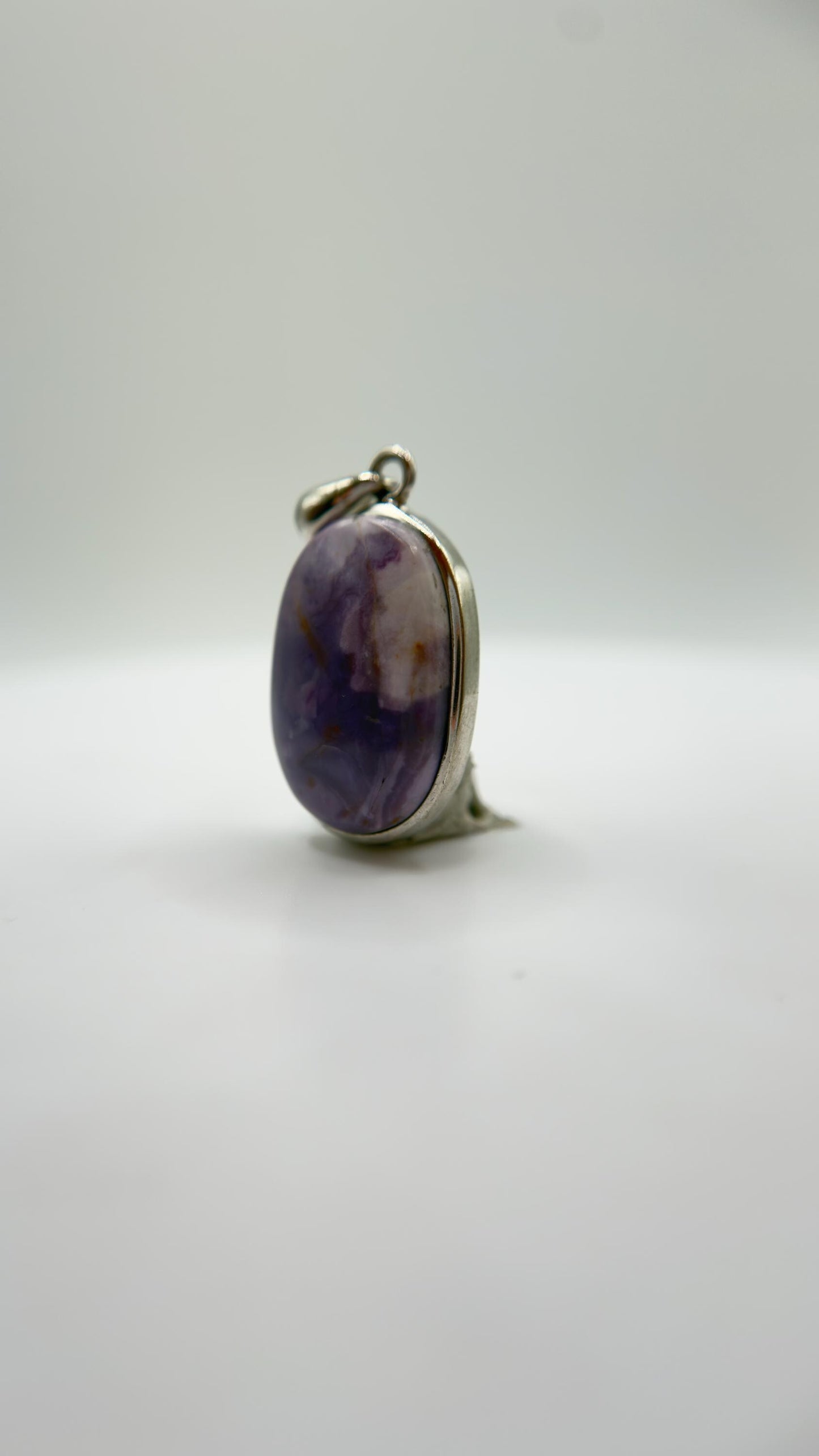 Tiffany Stone Pendant Purple Opal Fluorite Gemstone Silver Necklace Rare Natural Stone Jewelry Gift