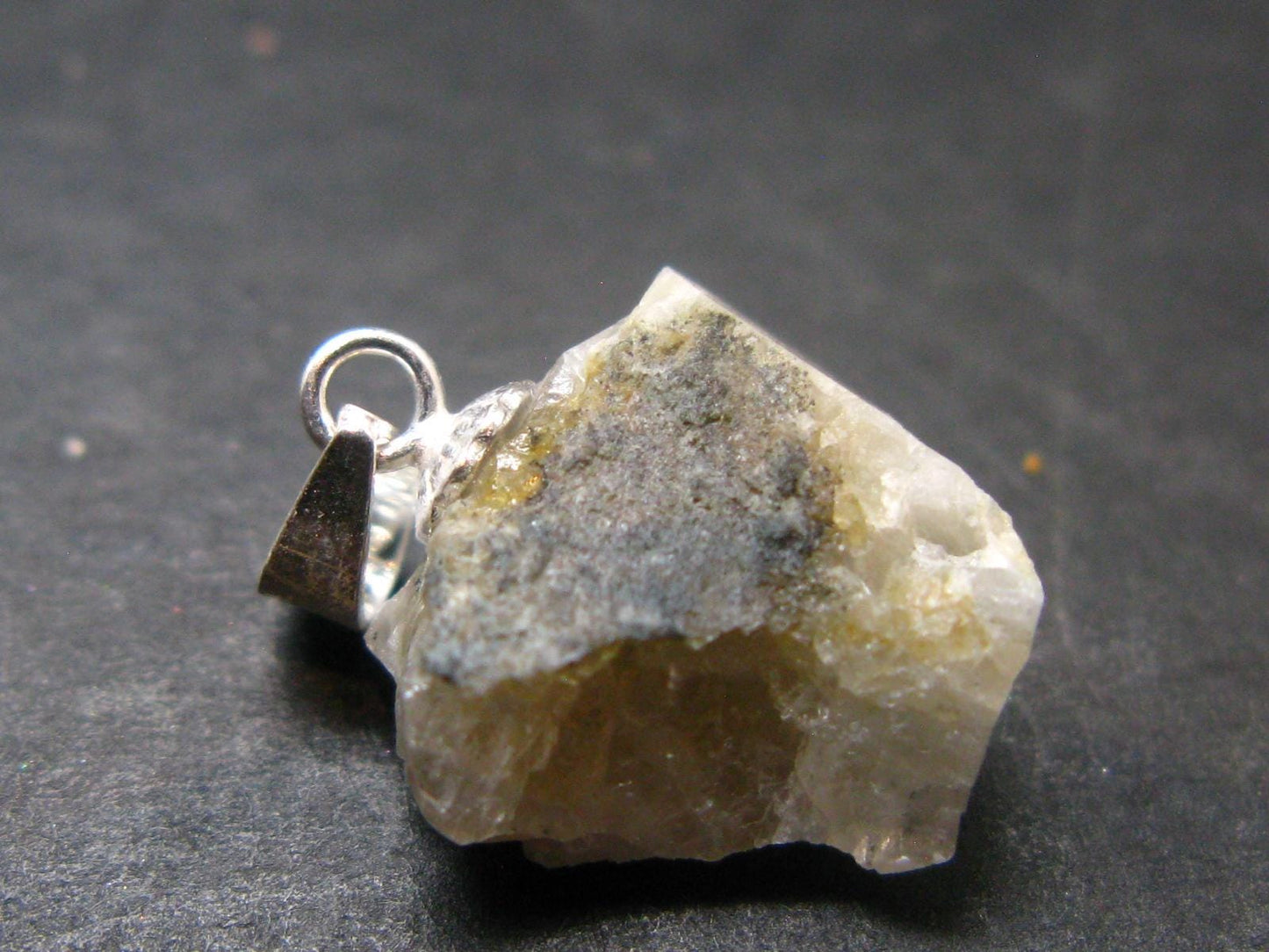Phenakite Phenacite, Fluorite & Beryl Silver Pendant from Russia - 0.7 Inches - 1.51 Grams