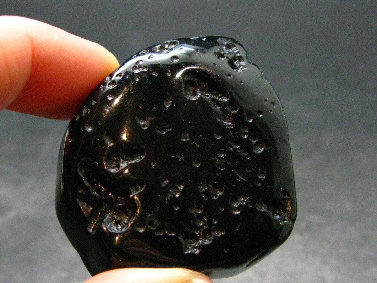 Rare Large Black Tibetan Tektite Tumbled Stone from Tibet - 1.6" - 43.39 Grams