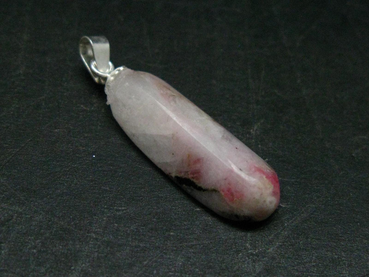 Rare Pink Tugtupite Sterling Silver Pendant From Greenland - 1.2" - 1.95 Grams