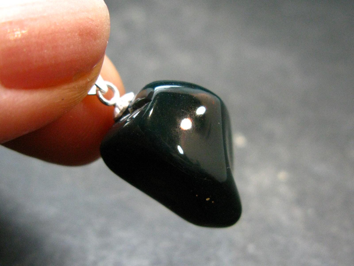 Bloodstone Silver Pendant From India - 1.0" - 4.66 Grams