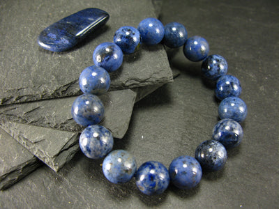 Dumortierite Genuine Bracelet ~ 7 Inches ~ 12mm Round Beads