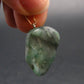 Natural Emerald Tumbled Stone Silver Pendant from Brazil - 1.1" - 4.29 Grams