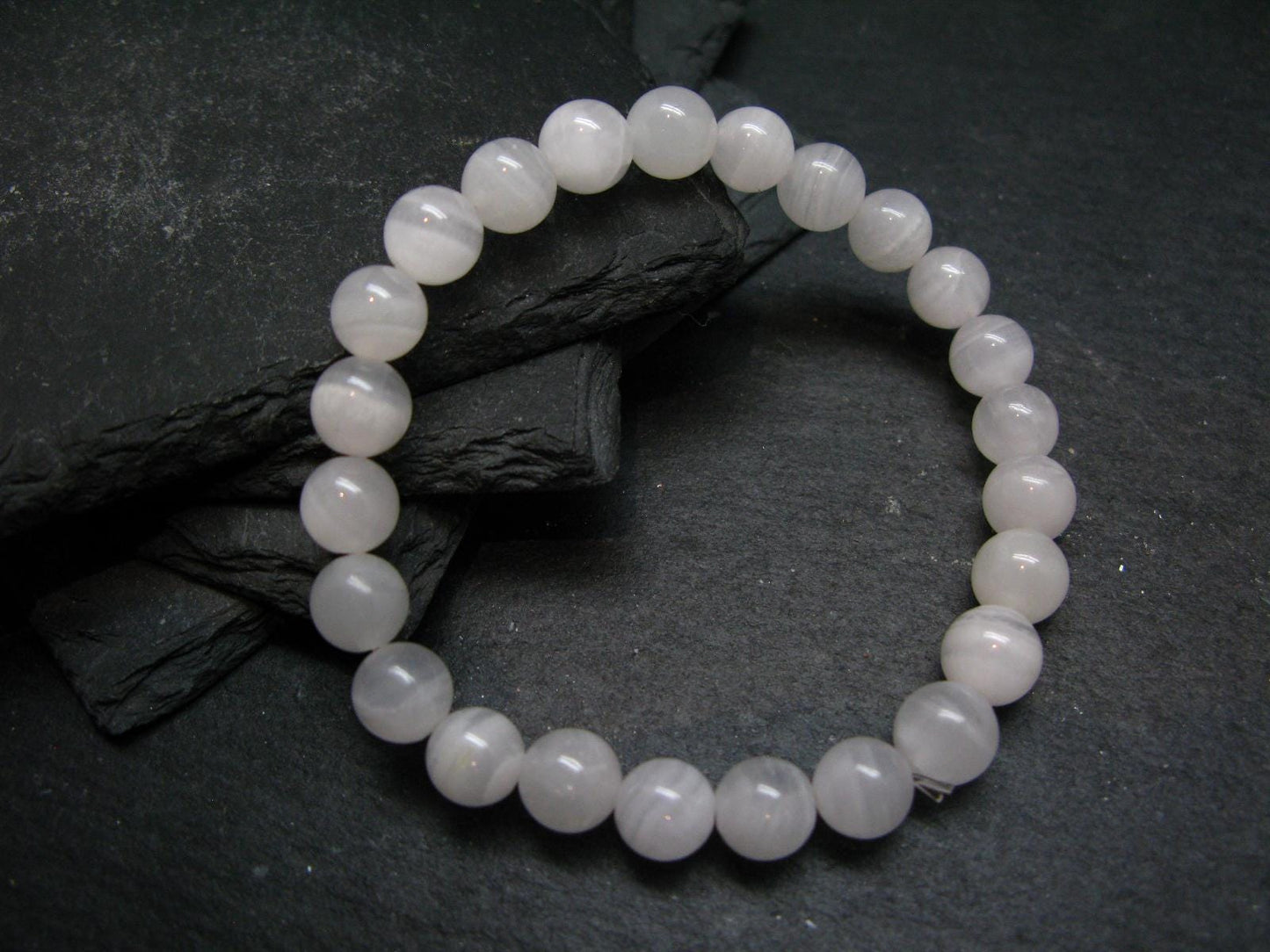 Manganocalcite Mangano Calcite Genuine Bracelet ~ 7 Inches ~ 8mm Round Beads