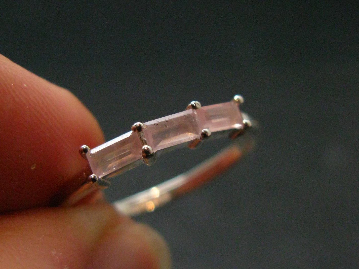 Natural Rose Quartz Ring from Brazil - 1.39 Grams - Size 7